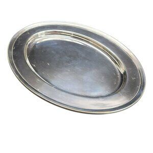 Silver Oval Serving Platter Soldered HBC #1709 DW Haber, NY 14x10.5" CR2